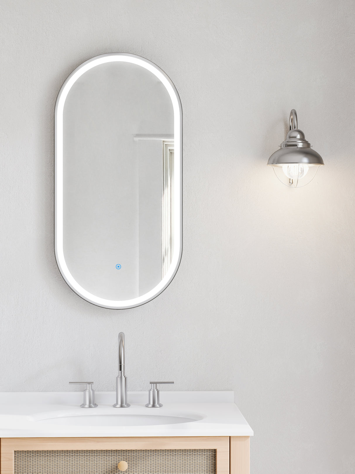 Firenze Oval LED Frosted Mirror (450x900mm)