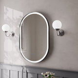 Firenze Oval Front-Lit LED Frosted Mirror (600x900mm)