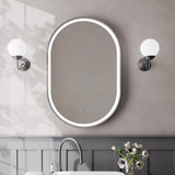 Firenze Oval Front-Lit LED Frosted Mirror (600x900mm)