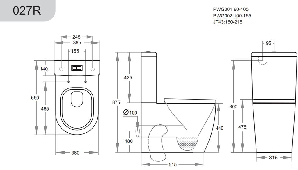 Elvera Rimless Ambulant Gloss White Toilet Suite