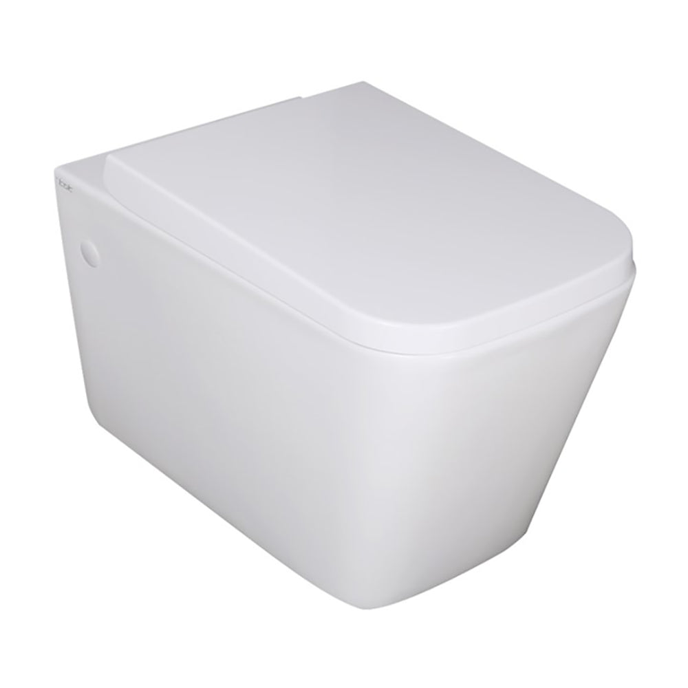 Qubist Box Rim Wall Hung Gloss White Toilet