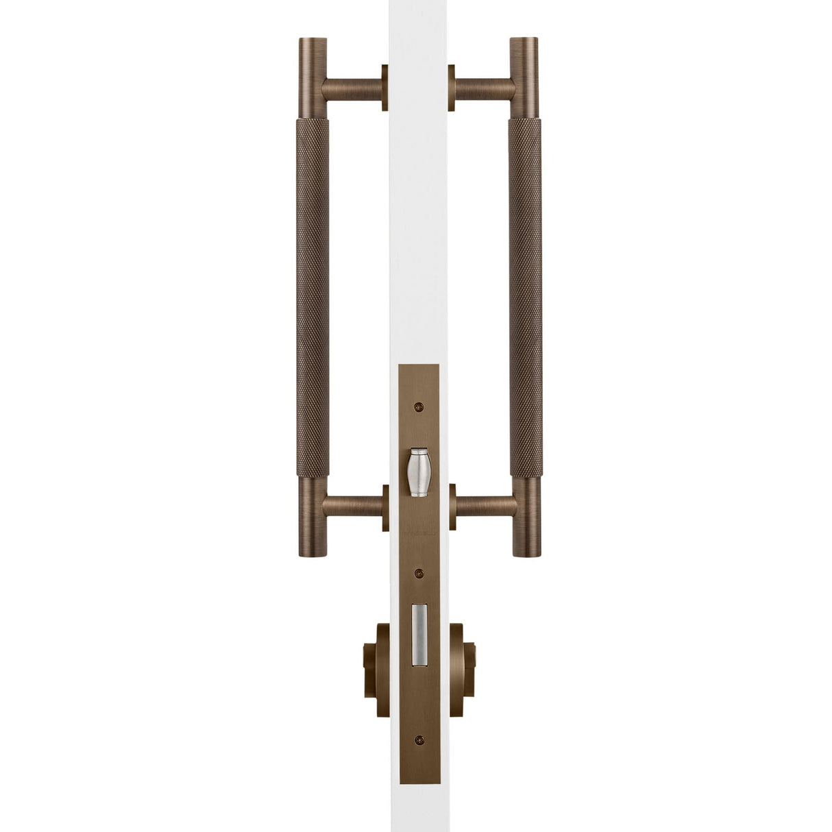 Manovella Entrance Roller Lock Kit - Charmian Pull-Aged Brass
