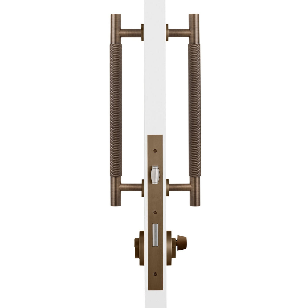 Manovella Entrance Roller Lock Kit - Charmian Pull-Aged Brass