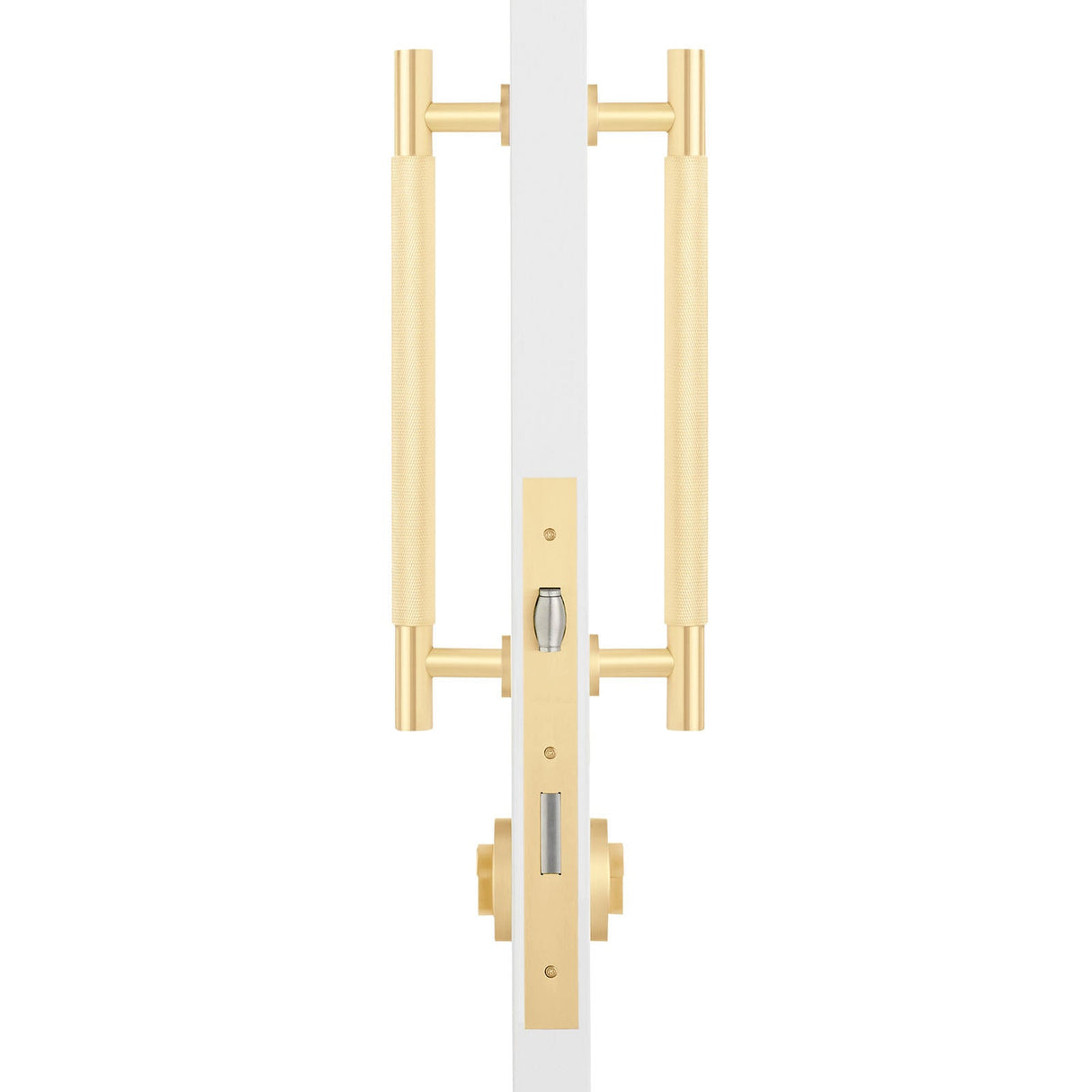 Manovella Entrance Roller Lock Kit - Charmian Pull-Satin Brass