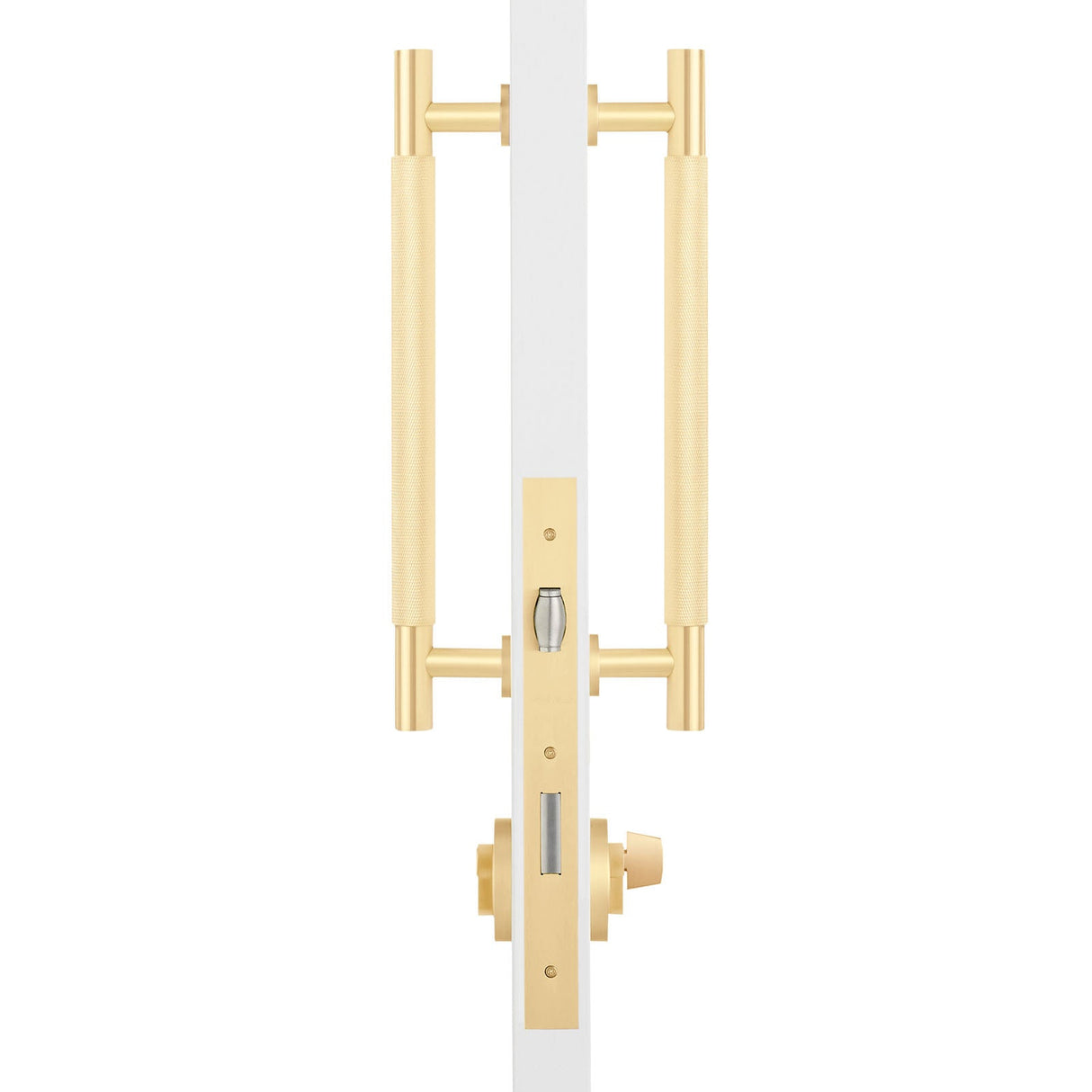 Manovella Entrance Roller Lock Kit - Charmian Pull-Satin Brass
