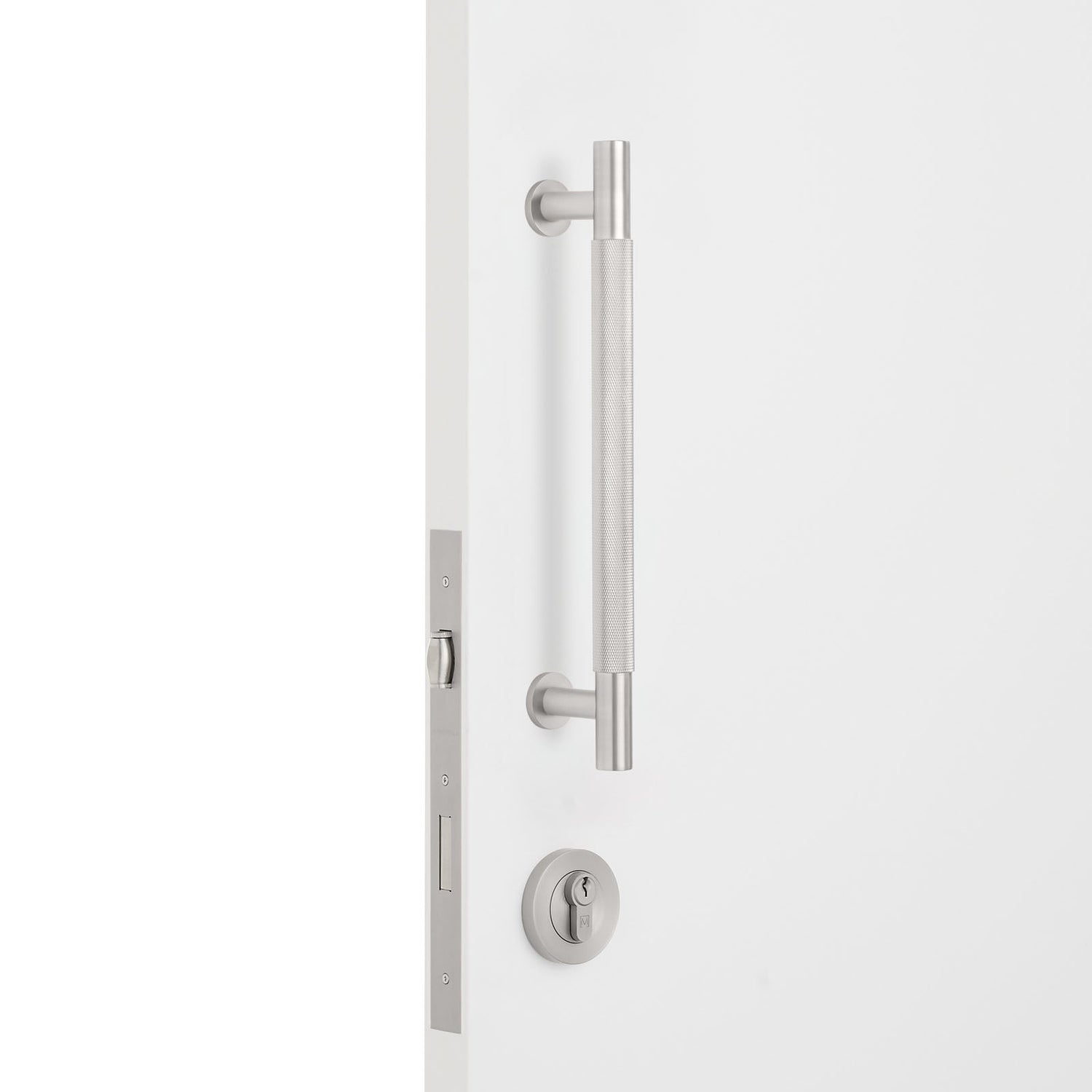 Manovella Entrance Roller Lock Kit - Charmian Pull-Brushed Nickel