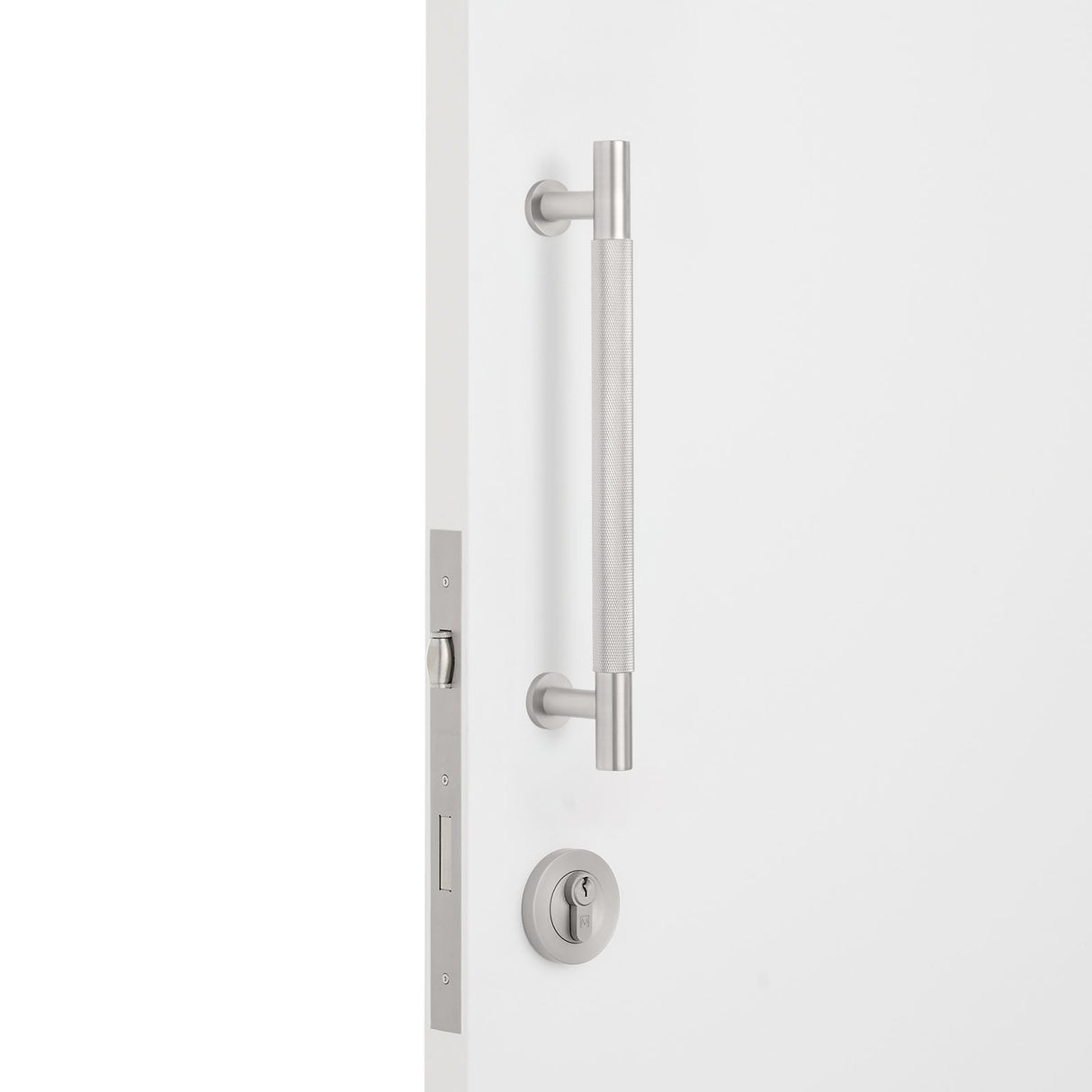 Manovella Entrance Roller Lock Kit - Charmian Pull-Brushed Nickel