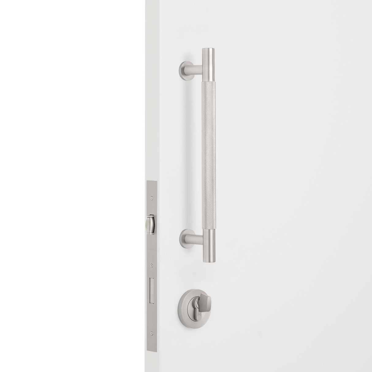 Manovella Entrance Roller Lock Kit - Charmian Pull-Brushed Nickel