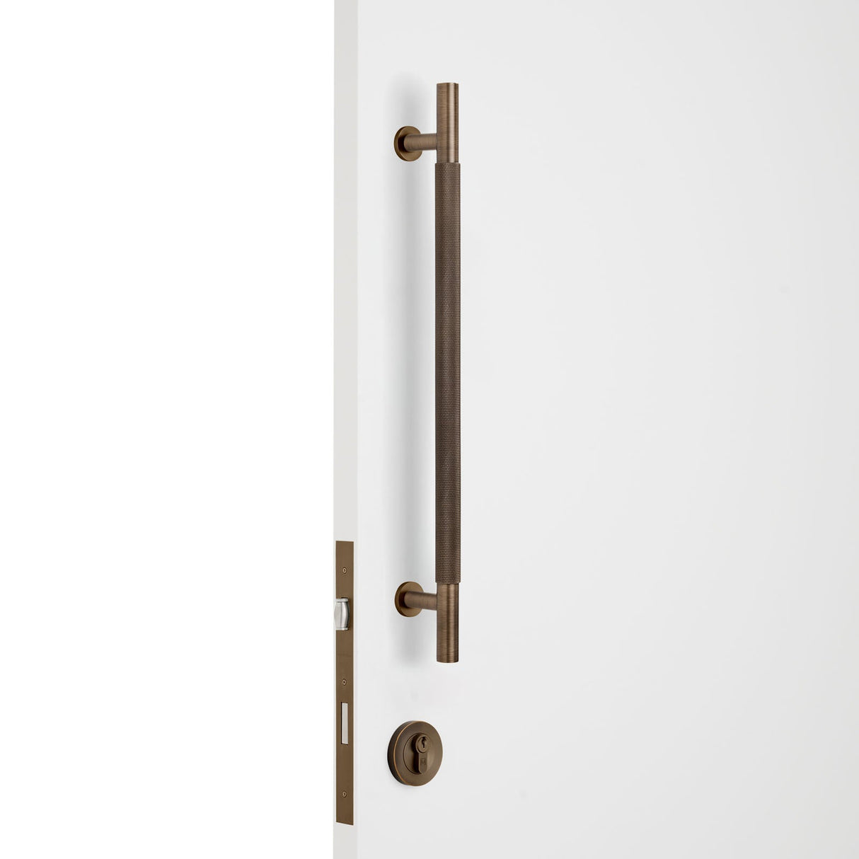 Manovella Entrance Roller Lock Kit - Charmian Pull-Aged Brass