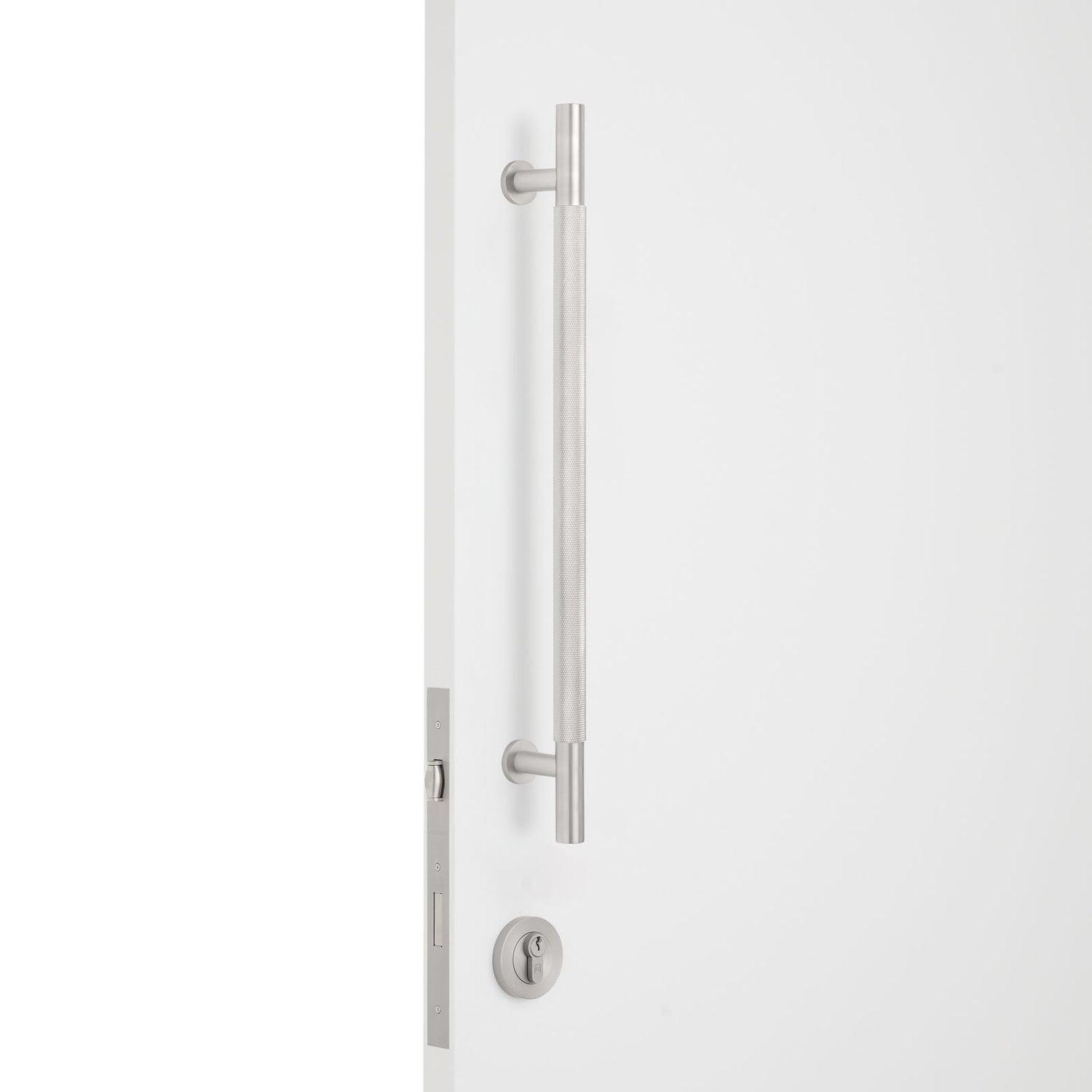 Manovella Entrance Roller Lock Kit - Charmian Pull-Brushed Nickel