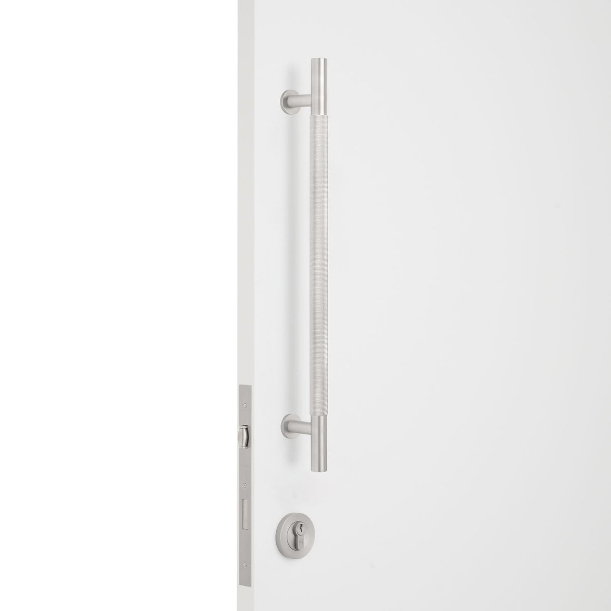 Manovella Entrance Roller Lock Kit - Charmian Pull-Brushed Nickel