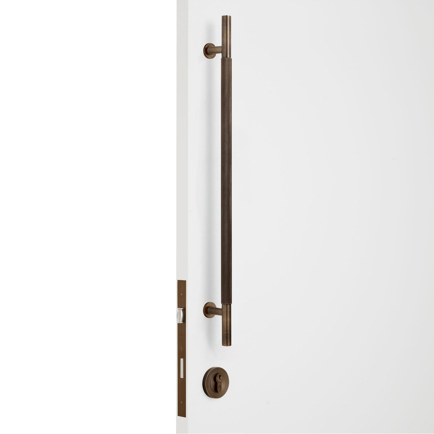 Manovella Entrance Roller Lock Kit - Charmian Pull-Aged Brass