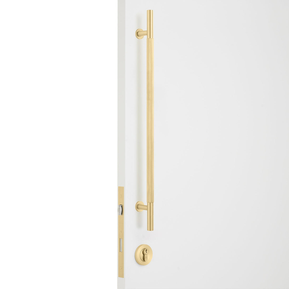 Manovella Entrance Roller Lock Kit - Charmian Pull-Satin Brass