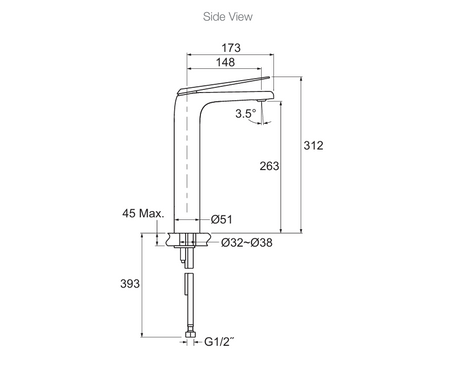 KOHLER Avid Super Tall Basin Mixer Polished