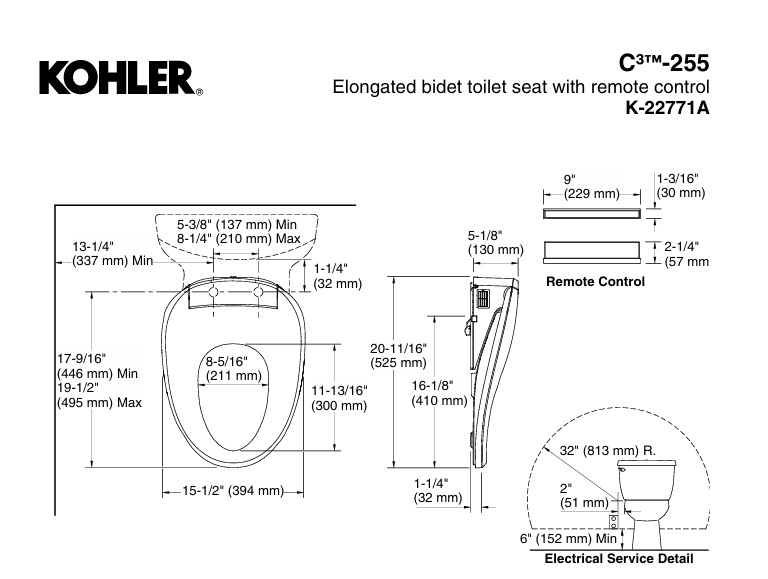 KOHLER Veil Back To Wall Toilet Suite With Electronic Bidet Seat