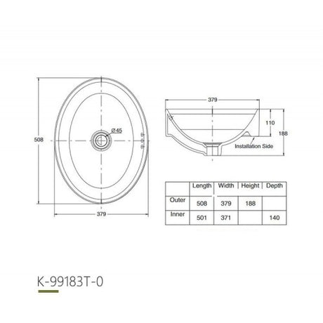 KOHLER Chalice Oval Vessel Basin Overflow
