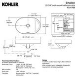 KOHLER Chalice Oval Vessels Basin