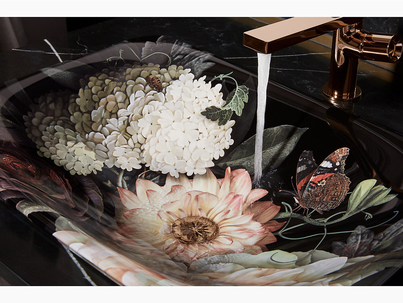 KOHLER Dutchmaster Blush Floral Carillon Self Rimming Basin Rectangle (370x536x156mm)