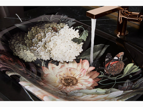 KOHLER Dutchmaster Blush Floral Carillon Self Rimming Basin Rectangle (370x536x156mm)