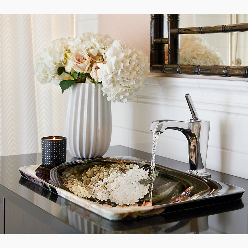 KOHLER Dutchmaster Blush Floral Carillon Self Rimming Basin Rectangle (370x536x156mm)