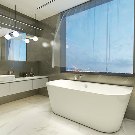 KOHLER Evok Back-To-Wall Free Standing Bathtub Gloss White (1500mm / 1700mm)