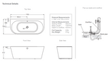KOHLER Evok Back-To-Wall Free Standing Bathtub Gloss White (1500mm / 1700mm)