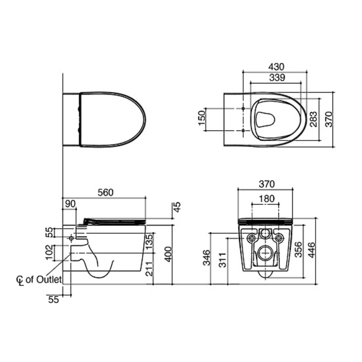 KOHLER Grande Wall Hung Toilet