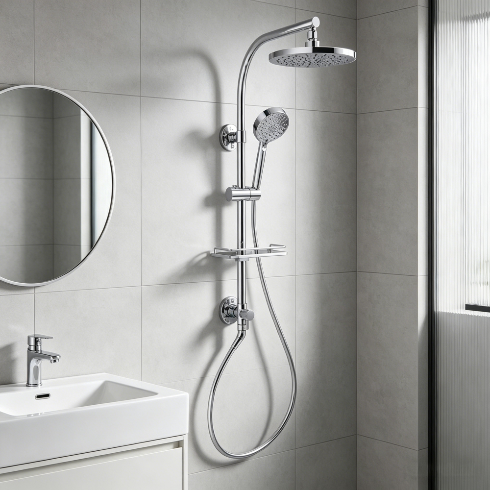 KOHLER HydroRail Rain Shower Round Column Premium - Polished Chrome