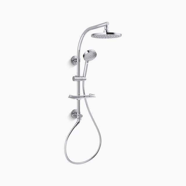 KOHLER HydroRail Rain Shower Round Column Standard - Polished Chrome