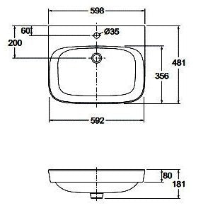 KOHLER ModernLife Rectangular Vessel Basin Overflow With Taphole