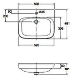 KOHLER ModernLife Rectangular Vessel Basin Overflow With Taphole