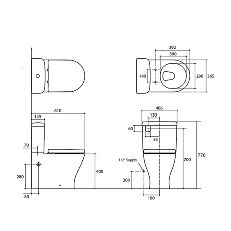 KOHLER Reach II Back to Wall Toilet Suite