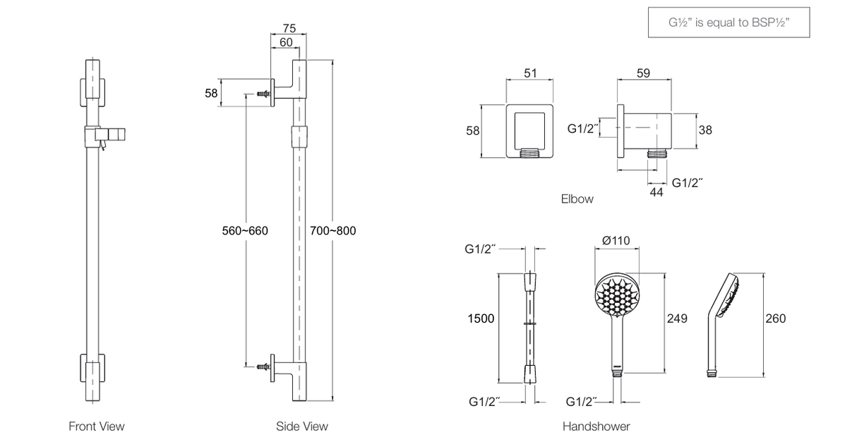 KOHLER Renew Geometric Slide Hand Shower With Rail - Polished Chrome