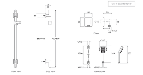 KOHLER Renew Geometric Slide Hand Shower With Rail - Polished Chrome