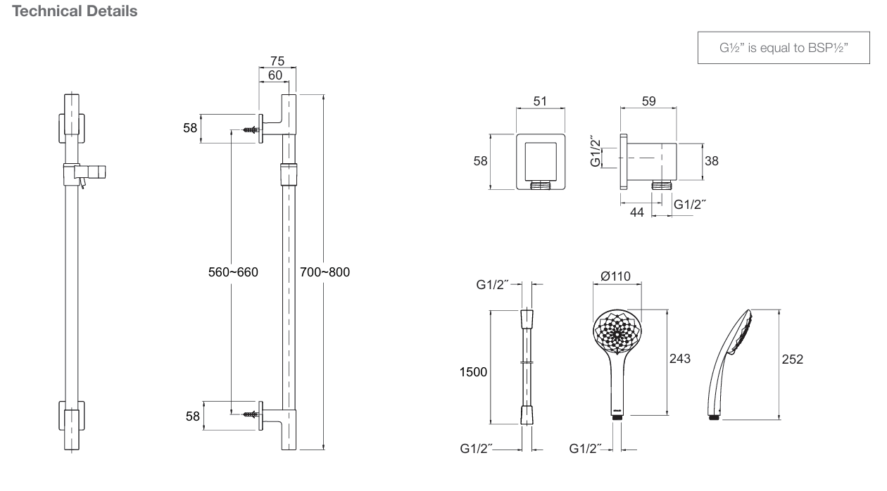 KOHLER Renew Organic Slide Hand Shower With Rail - Polished Chrome