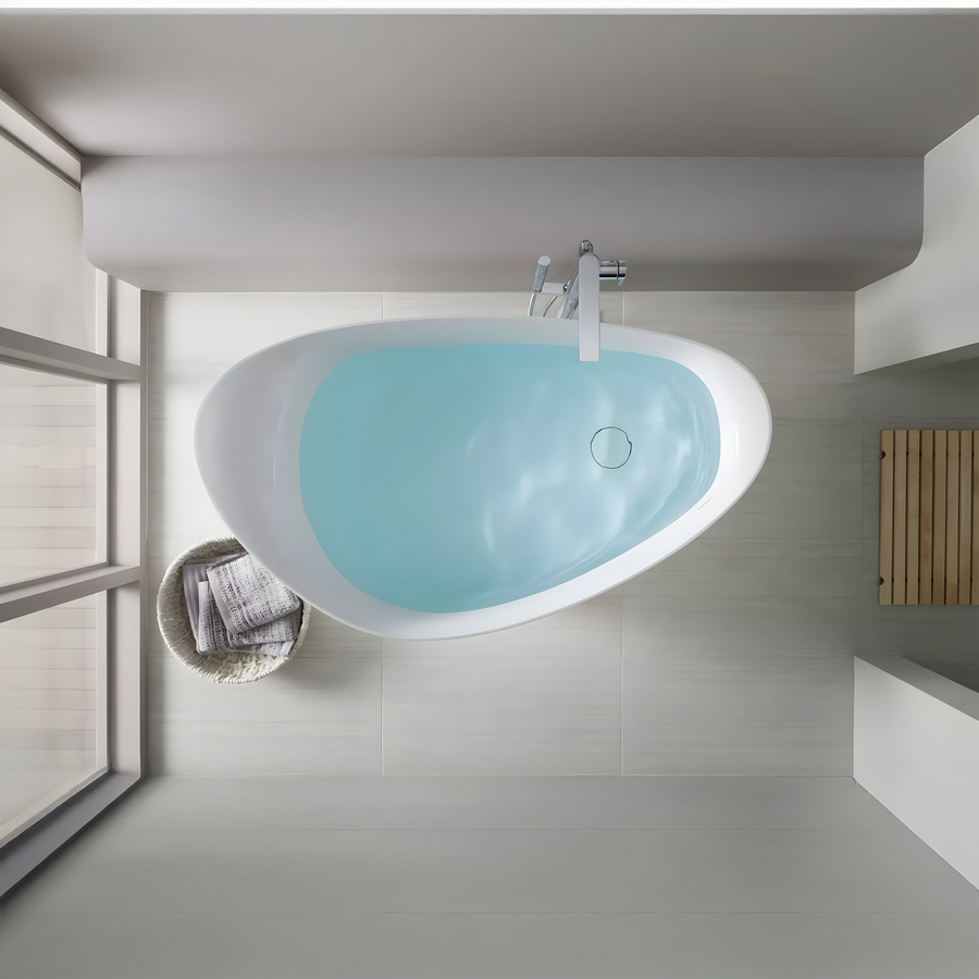 KOHLER Veil Lithocast Free Standing Bathtub Gloss White (1649mm)