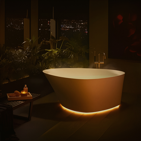 KOHLER Veil Lithocast Free Standing Bathtub Gloss White (1649mm)