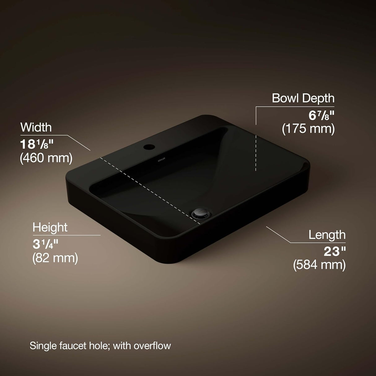 KOHLER Vox Rectangular Vessel Basin