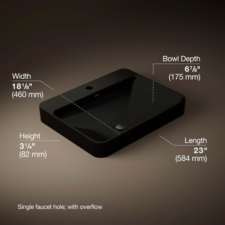 KOHLER Vox Rectangular Vessel Basin