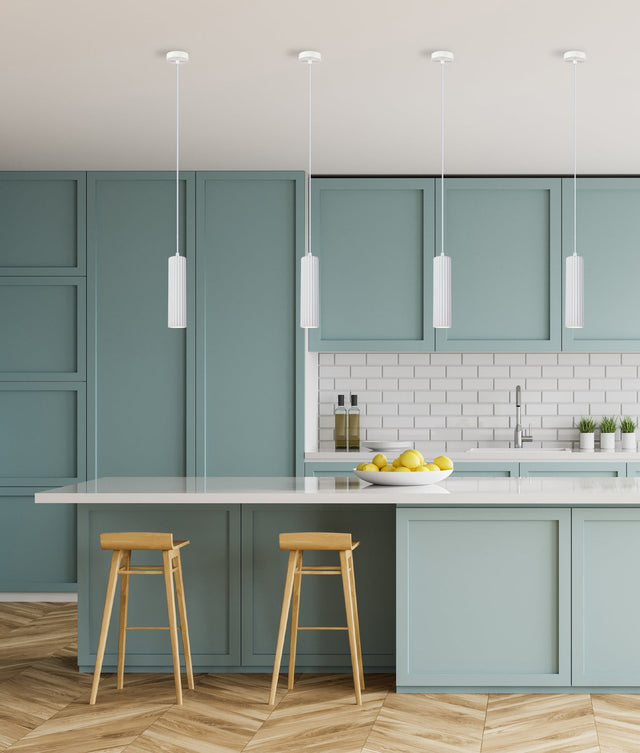 KOLONNE: Interior GU10 Ribbed Cylinder Pendant Lights
