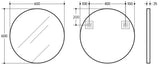 Poseidon Round Framed Mirror 600/700/800mm - Matte Black