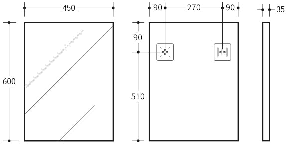 Poseidon Rectangle Framed Mirror 600/750/900/1200mm - Matte Black