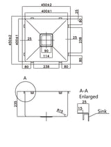 POS Stainless Steel Kitchen Sink 450x450x235 (Gun Metal)