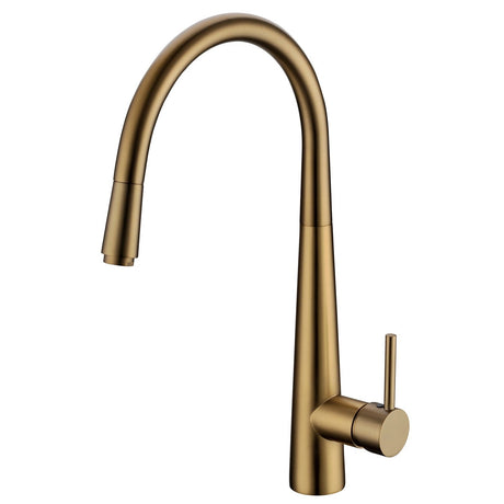 Norico Pentro Brushed Yellow Gold Pull Out Kitchen Mixer
