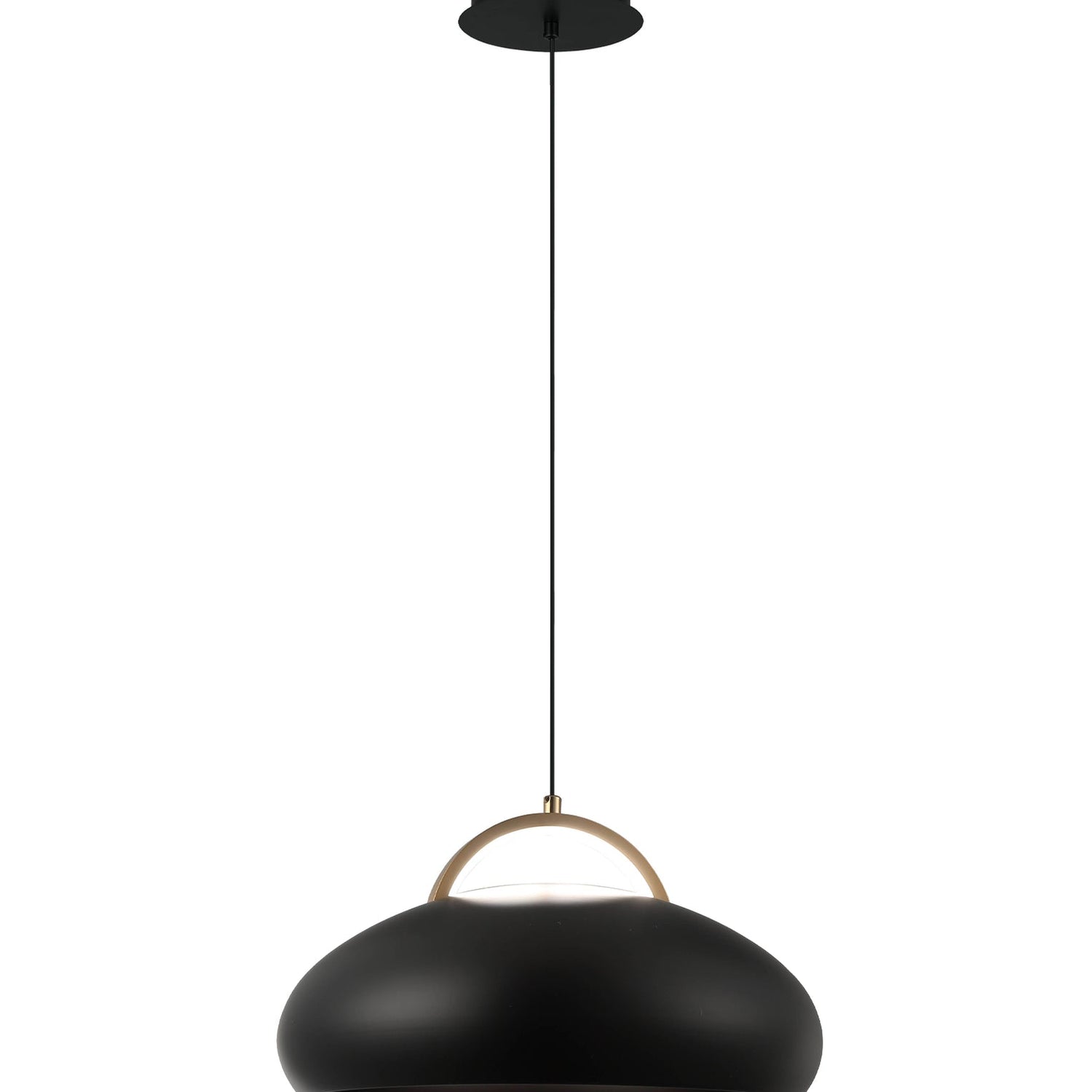 KUPOL: Interior LED Tri-CCT Dome with Brass Highlight Pendant Lights