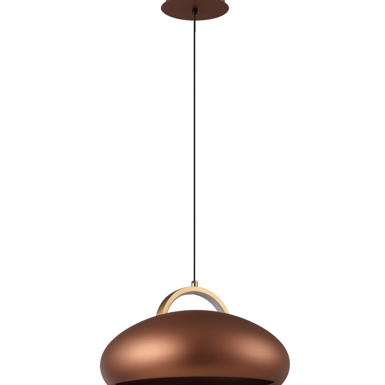 KUPOL: Interior LED Tri-CCT Dome with Brass Highlight Pendant Lights