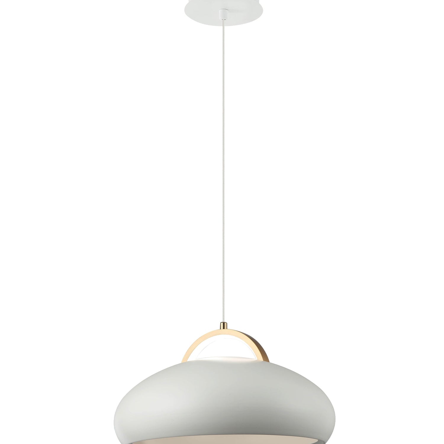 KUPOL: Interior LED Tri-CCT Dome with Brass Highlight Pendant Lights
