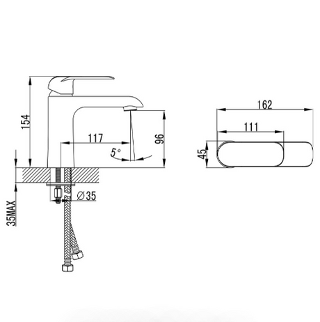 Kara Straight Spout Basin Mixer