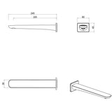 Kaza Straight -Bath Spout-220mm