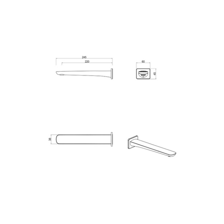Kaza Straight -Bath Spout